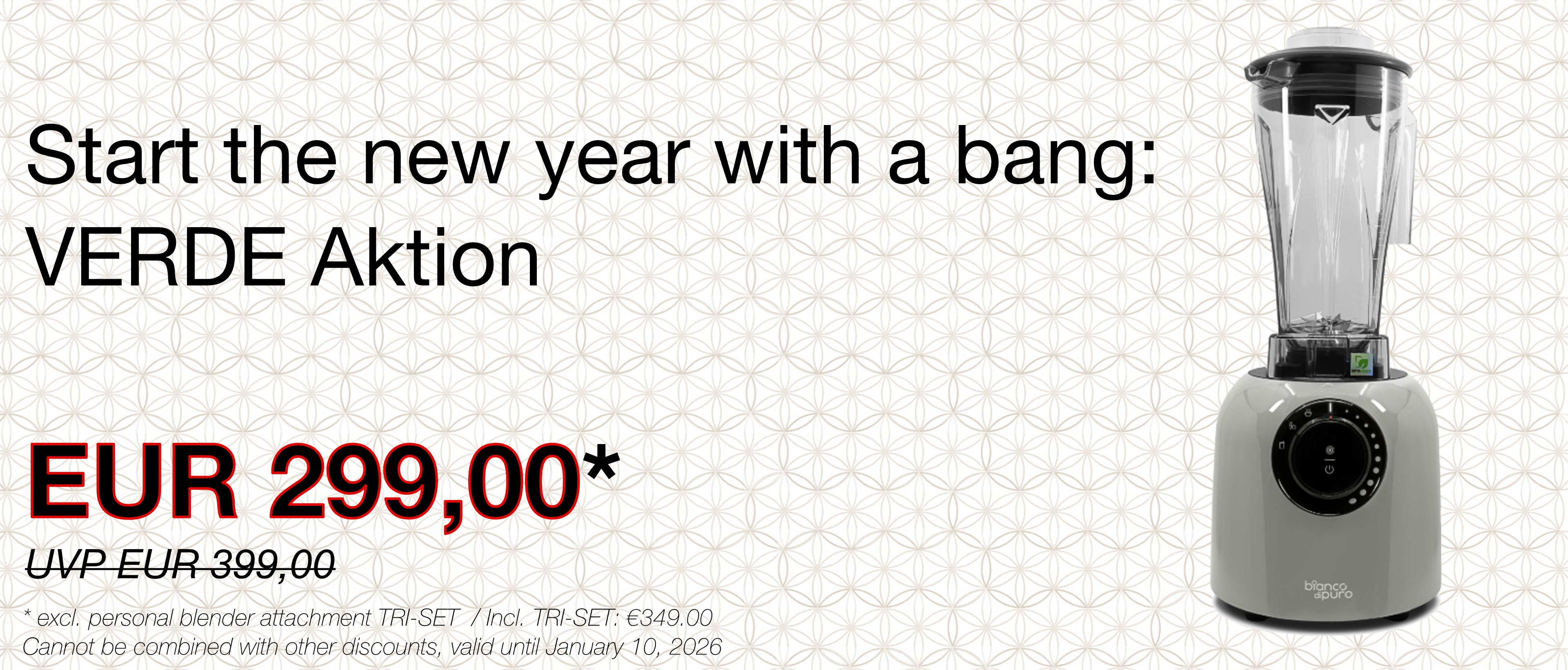 bianco di puro - Vase ミキサーセット High-performance blender ATTIVO - bianco di puro – bianco di puro